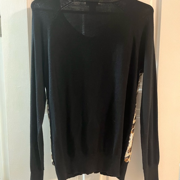 Cache front zip sequin leopard print sweater - Picture 3 of 7